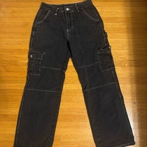 Black Cargo Jeans